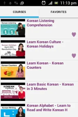 Korean Courses android App screenshot 3